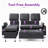 L‑shaped Convertible Sofa Bed With Storage Chaise And Pull‑out Couch For The Living Room, Dark Gray-486756659