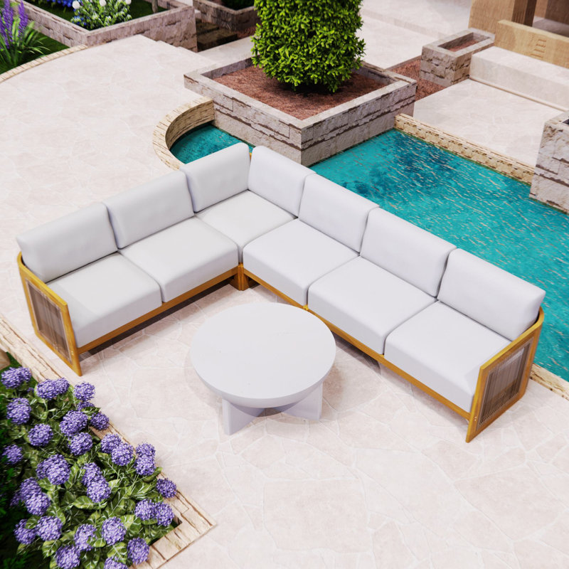 Acacia 5-Piece Outdoor Sectional Seating Group With Cushions