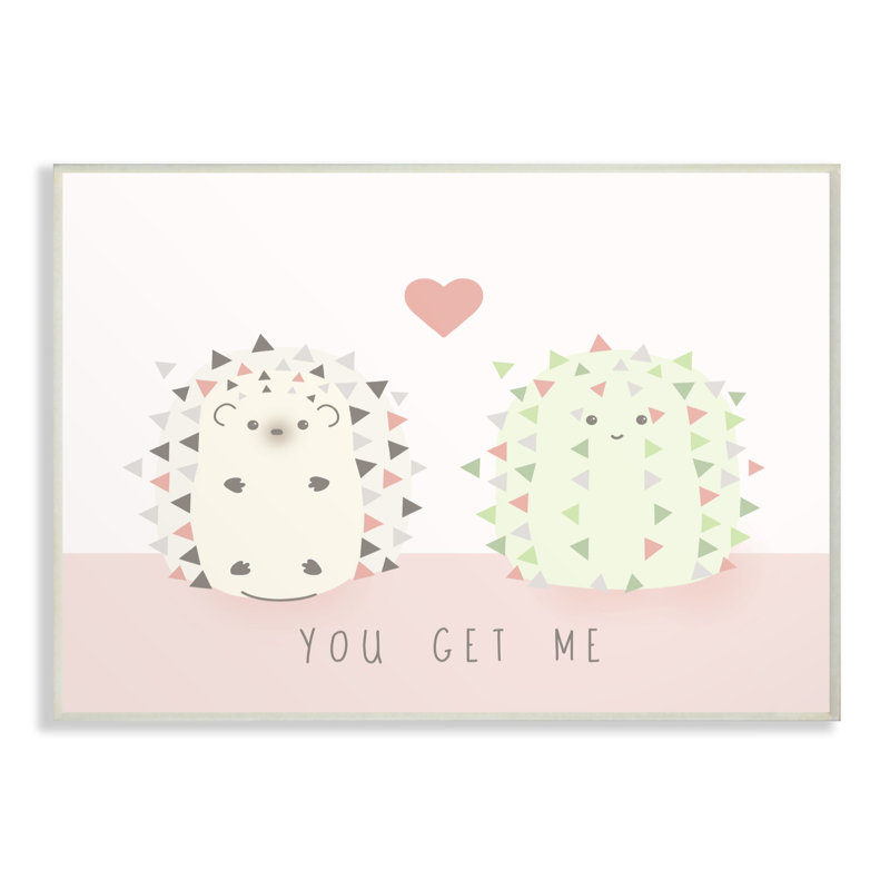 «Drakes You Get Me Hedgehog and Cactus», art mignon, Plaque murale, H 13 po x l 19 po x P 0,5 po