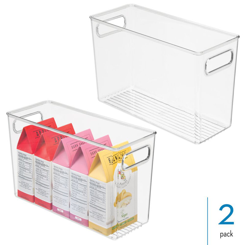 iDesign Set of 2 Pantry Storage Bins with Handles - Clear