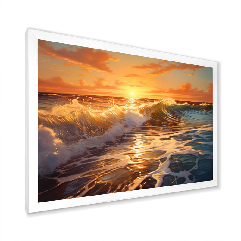 Photo de plage ensoleillée Horizons IX - Décoration murale nautique et plage, Cadre simple blanc, H 24 po x l 32 po x P 1 po