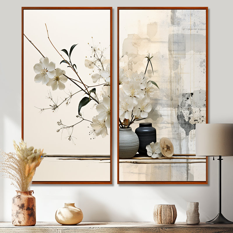 «Asian Art Sumie Zen II - People Asian Art», reproduction d'art sur toile, 20" H x 24" W, Impression encadrée flottante