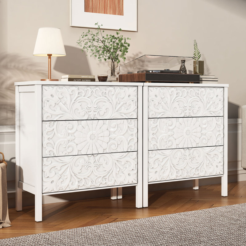 Farmhouse 3-Drawer Dresser, White