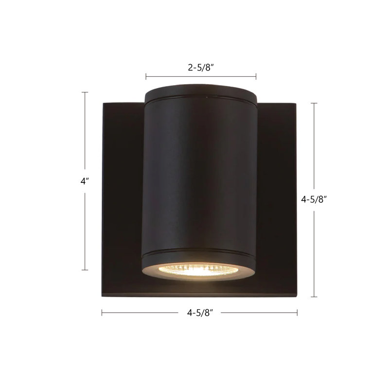 Nordic LED Flush Mounted Sconce, 4.63" H x 4.63" W x 3.38" D, White, 10 W