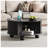 Round Coffee Table With Storage, Fluted Lift Up Coffee Table With Sliding Door, 31.5" Drum Center Table With Bun Feet For Living Room, Home Small Space, Black-1258098656