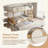 (Queen Over Queen\Full over Full)Pine Wood Kids Bunk Bed With Trundle, Bookshelf-1279879621-1279879643