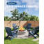 Modern HDPE Plastic Adirondack Chair Set of 2 - Oversize 380LB Poly Lumber Weather Resistant Firepit Chair - Outdoor Patio Chairs with Wooden Textured for Deck, Pool, Porch-202076504