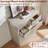 Farmhouse Fluted 6 Drawers Dresser for Bedroom, 42" Tall Modern Chest of Drawers with Metal Handle, Curved Profile Design, Wood Drawer Organizer for Bedroom, Living Room, Hallway, Entryway-129182432