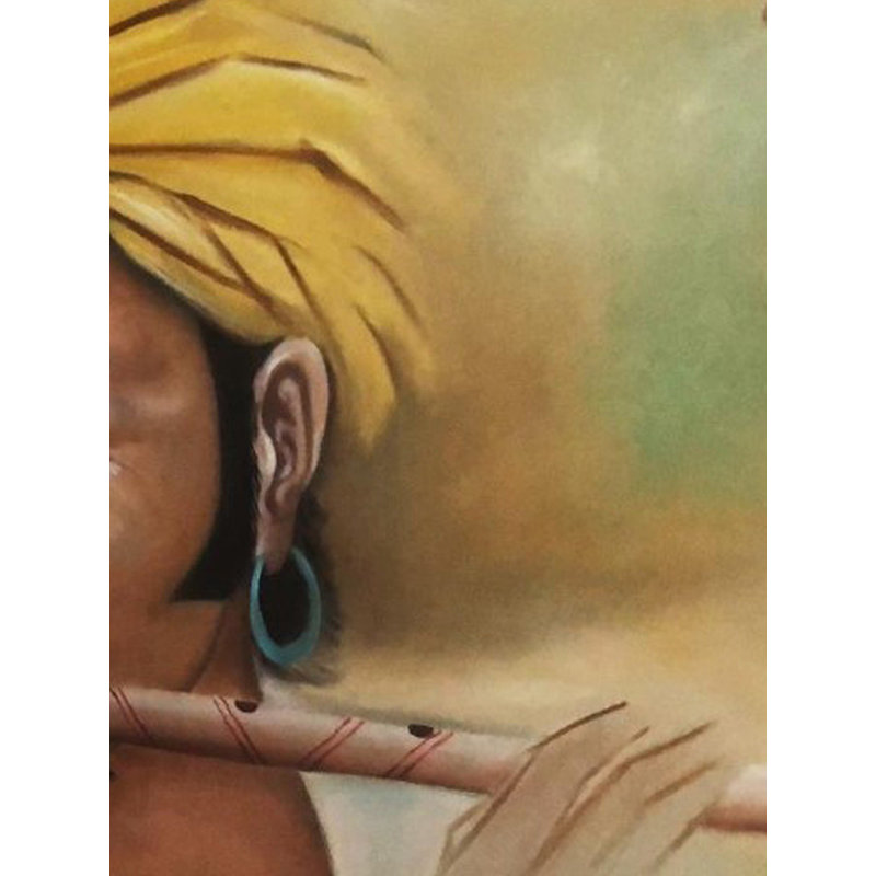 Playing Flute Man | Oil On Canvas | By Dinesh Kumar