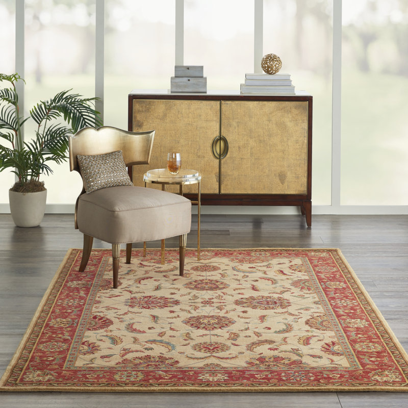 Tapis blanc traditionnel Jessika, Rectangle 5 pi 6 po x 8 pi 3 po