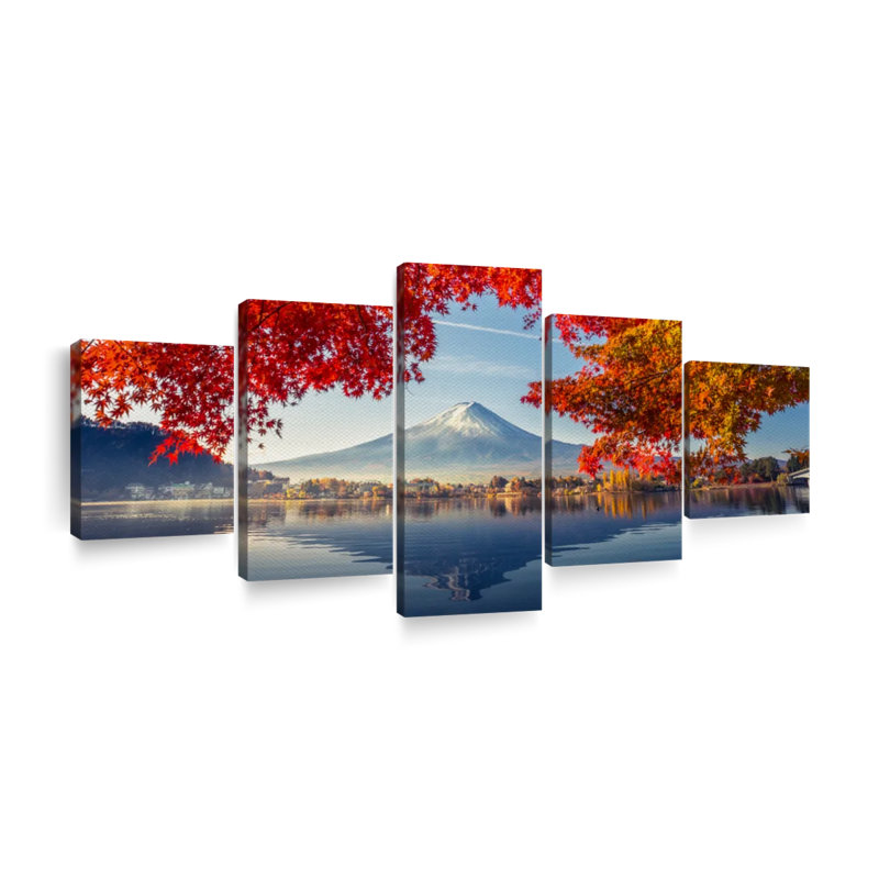 «Mount Fuji Autumn Art», reproduction d'art sur toile, H 36 po x l 80 po x P 1,25 po