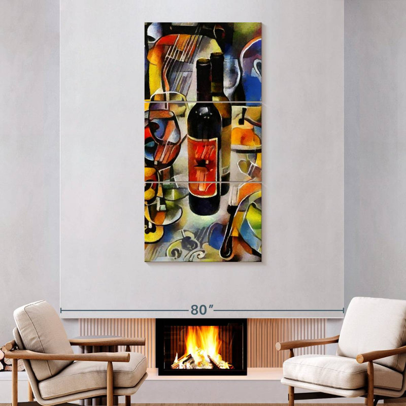 Wine Bottle Still Life, 75" H x 36" W