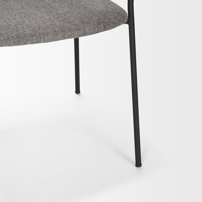 18.87'' H Upholstered Metal Dining Chair, Gray