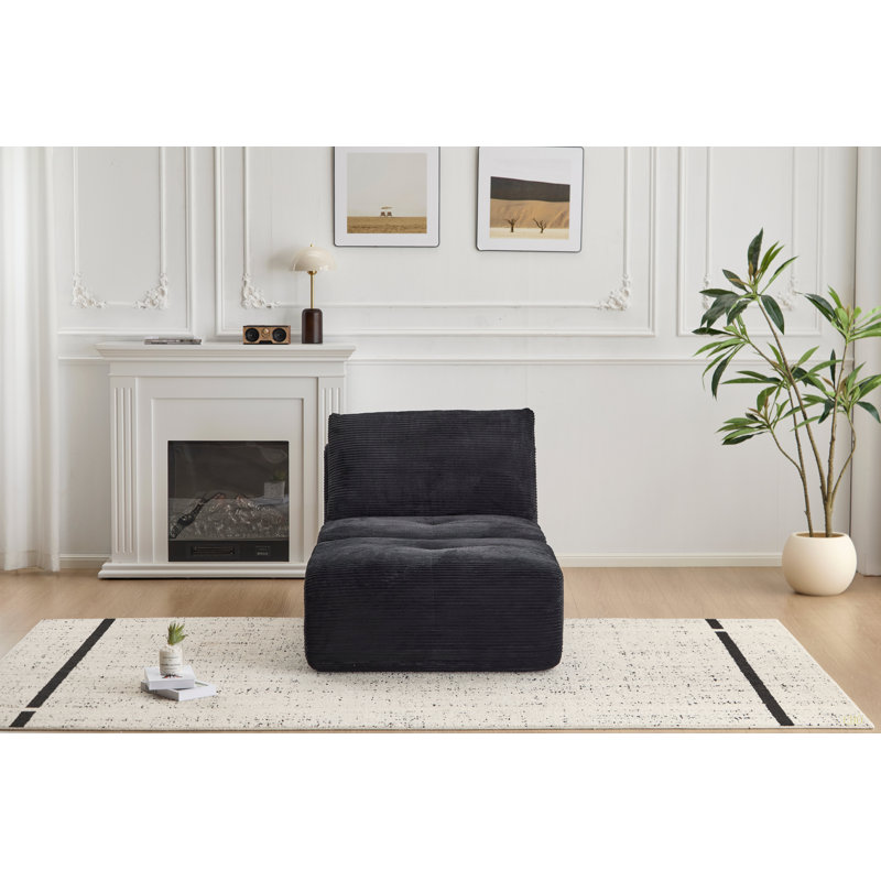 Canapé modulaire en mousse à mémoire de forme moderne, méridienne simple pour le salon, canapé modulaire Cloud pour animaux de compagnie, tissu en velours côtelé, repose-pieds mobile, aucun assemblage requis