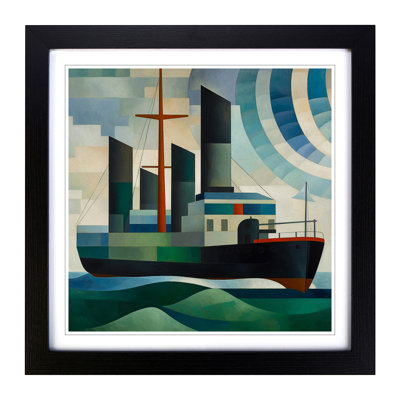 Ship on the Ocean Bauhaus No.1 1 Piece Single Picture Frame Wall Art