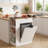 10 Gallon Tilt-Out Trash Cabinet with Drop Leaf, Drawer & 3 Side Shelves, White