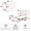 Grey Bed With Organized Storage, Soft Foam Mattress & Charging Plug Space Folding Bed, Grey, Storage Box Adapter