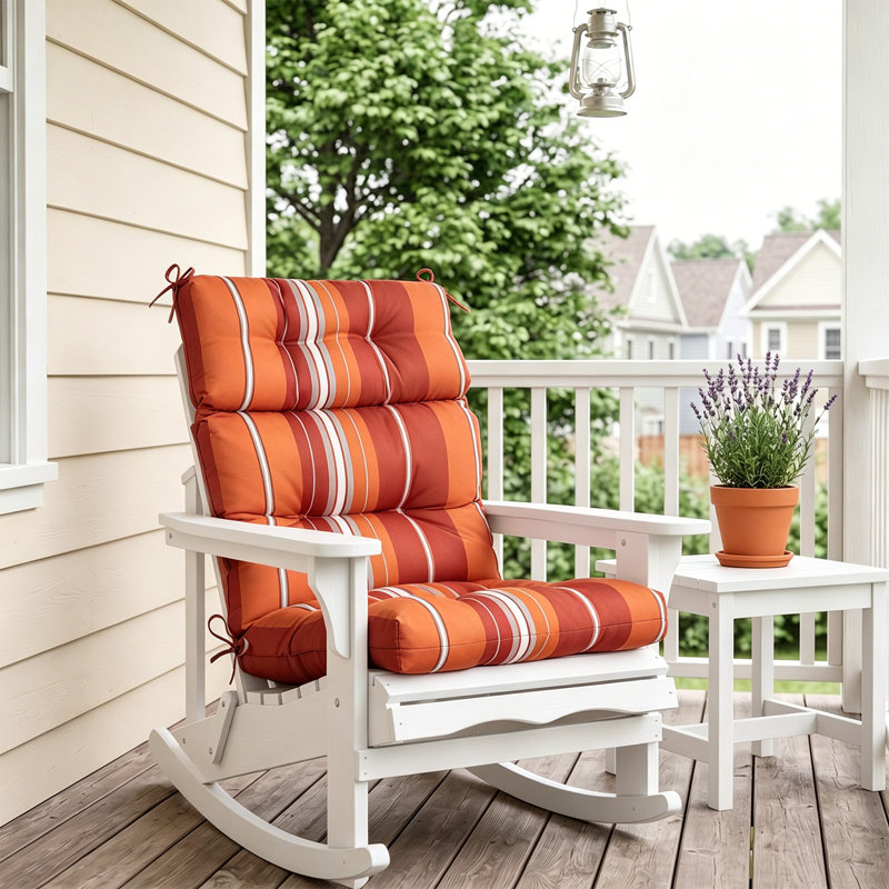 Indoor/Outdoor Seat/Back Cushion, Red Stripe