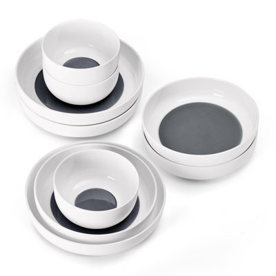 Mikasa Osborne 9-Piece Bone China Dinnerware Bowl Set, Service for 3