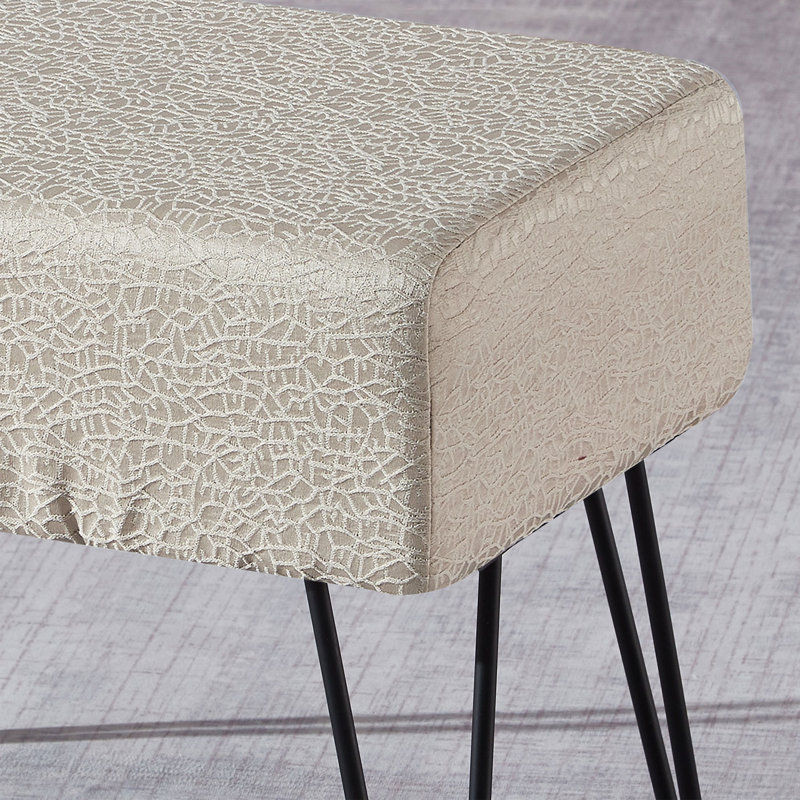 Niotaze Upholstered Ottoman, Light Gray