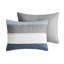 Literie de chambre à coucher moderne avec édredon - gris, bleu marine, agencement de couleurs bleu et rembourrage gris-127222648