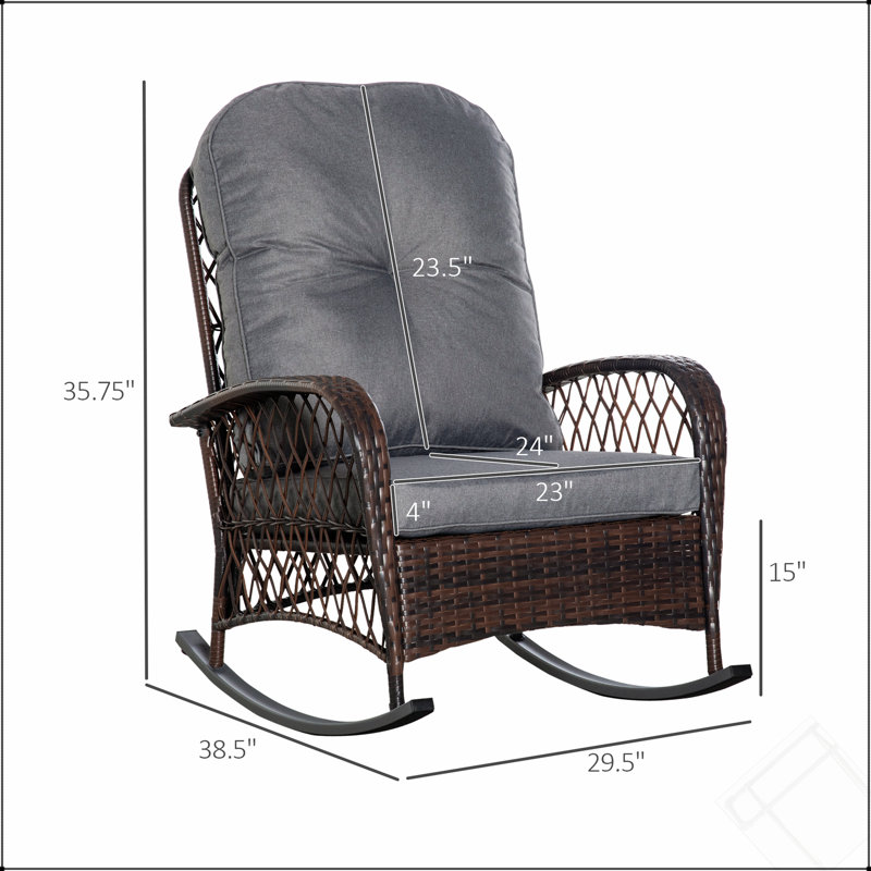 Chaise berçante d'extérieur en osier Outsunny