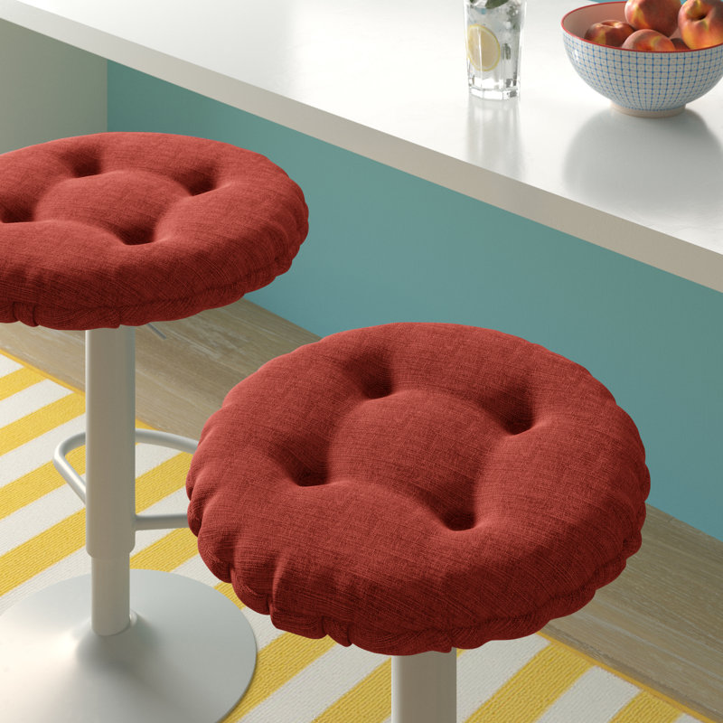 Non-Slip Solid Barstool Seat Cushion, 14-Inches Round, Flame