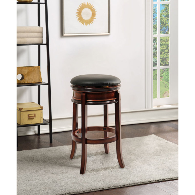 Avelina Swivel Upholstered Counter Stool with Solid Wood Frame, Bar Stool (29” Seat Height)