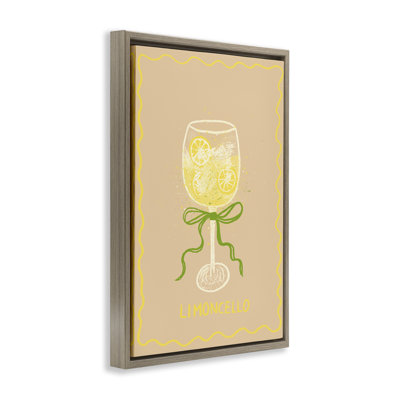 «Limoncello with Ribbon Floater», art mural sur toile, design par Florentina Dolci