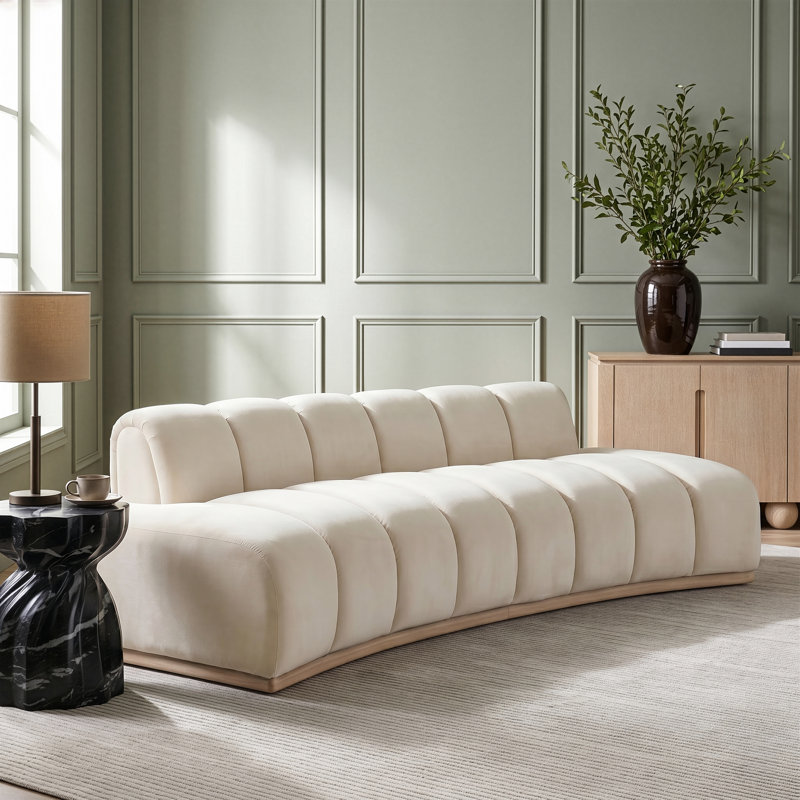 Jace Velvet Sofa, Cream Velvet