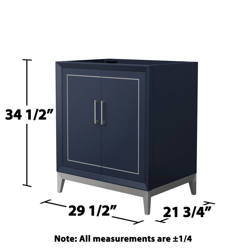 Marlena 29.5'' Single Bathroom Vanity Base Only, Dark Blue