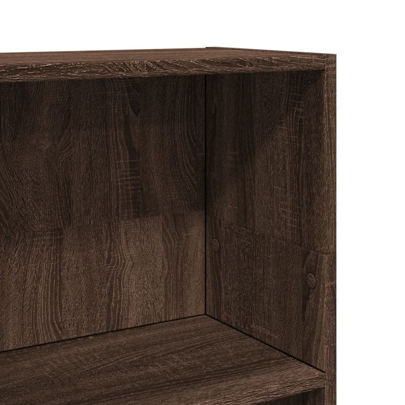 Athema Standard Bookcase, Brown Oak, (3 Shelves) 109cmH x 40cmW x 24cmD