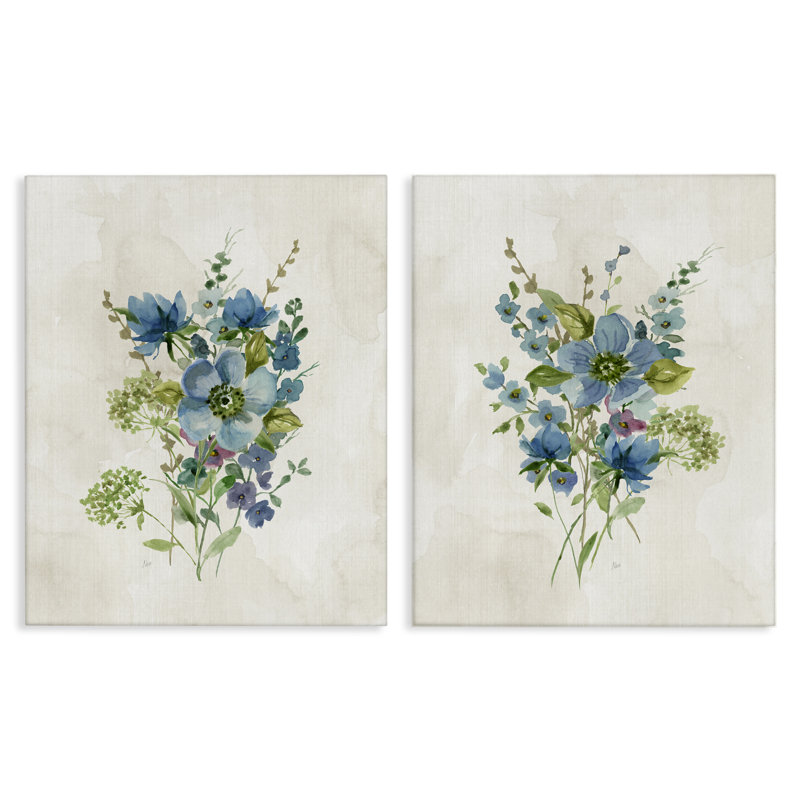  "Delicate Blossom Bundles", ensemble de 2 toiles murales par Nan, H 30 po x l 24 po