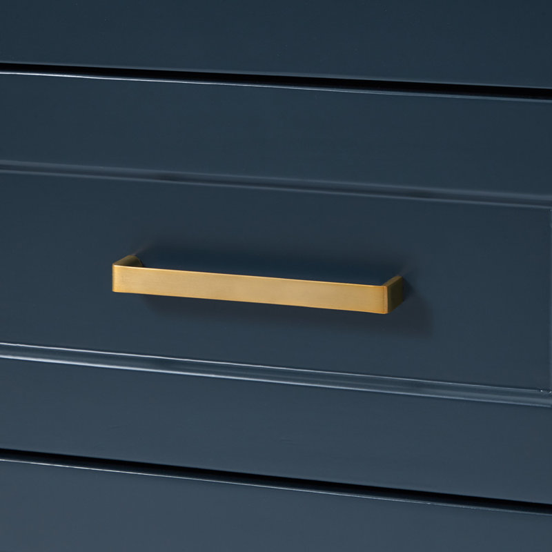 61 IN.  Single Bathroom Vanity, Midnight Blue, Rectangle, Carrara Quartz
