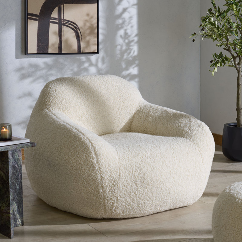 Lorianna Bean Bag Chair, White