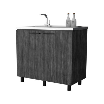 Oak Cabinet With Utility Sink - Design 2 Quality Craftsmanship