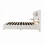 Lit plateforme tapissier, deux prises et ports de charge USB des deux côtés, deux coussins de chevet-144020124-144020126
