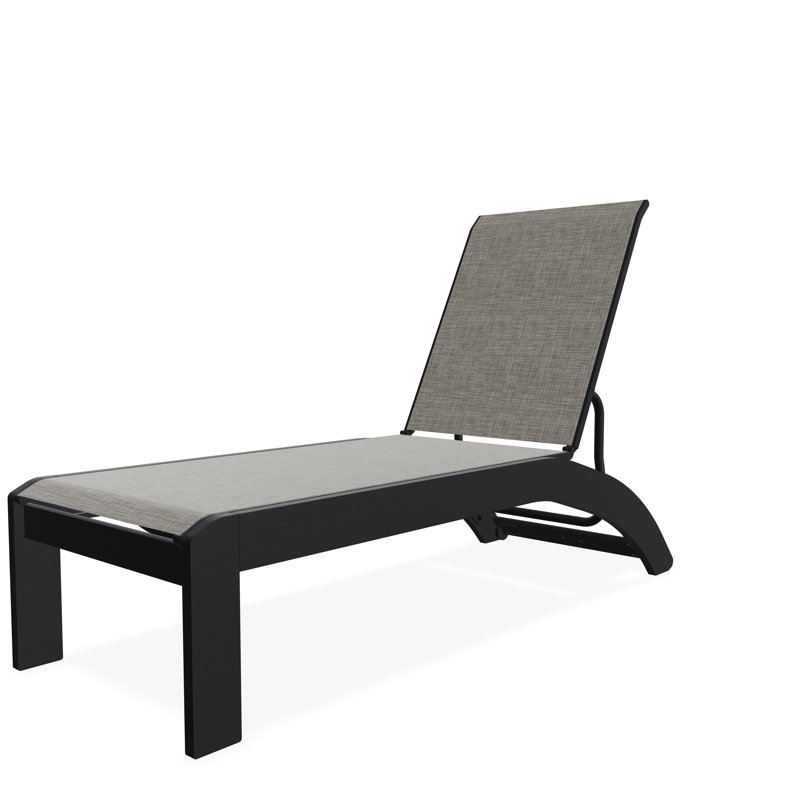 Chaise longue sans accoudoirs empilable en polymère Dune, Noir, Tempête