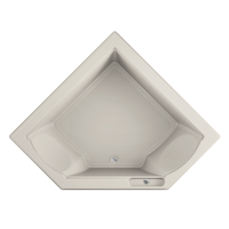 Fuzion® 65.75" x 65.75" Corner Soaking Bathtub, Oyster