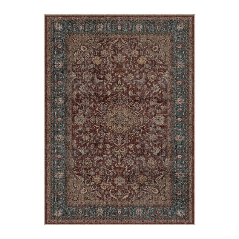 Stella Machine Washable Oriental Area Rug With Non-Slip Backing, Rectangle 5' x 7'