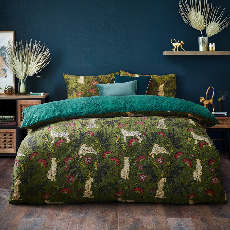 Cotton Blend Floral Duvet Cover Set with Pillowcases Included, Double Duvet Cover + 2 Standard Pillowcases