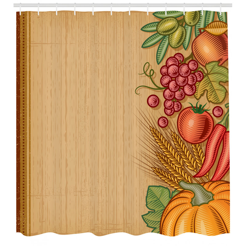 Shower Curtain with Hooks Included, 69" H x 105" W
