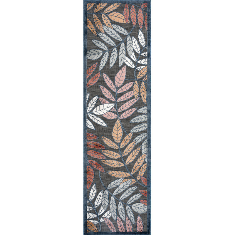 Tapis transitionnel à motif floral Gilda, Runner 2'2'' x 7'3''