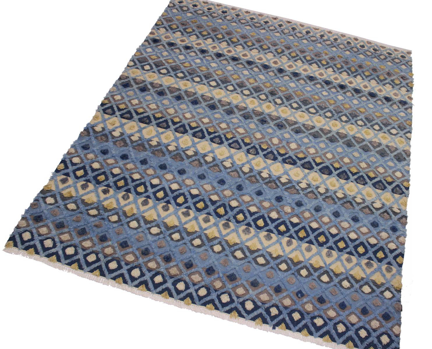 Isabelline Maderos Geometric Handmade Hand-Knotted Rectangle 8'4" x 10 ...
