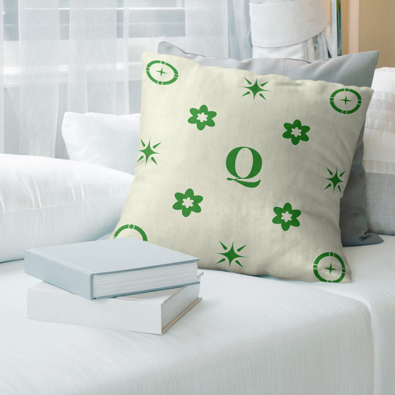 Coussin en polyester Spun, Oui, Green/Cream/White