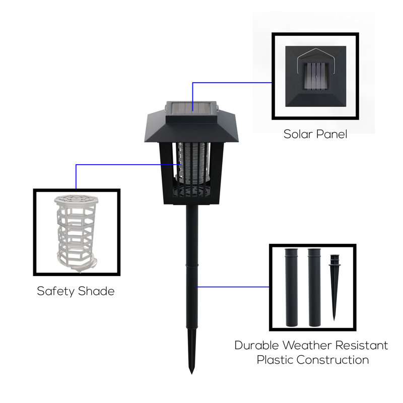 Solar-Powered Light and Insect Zapper - Dual LED/UV Outdoor Light Fixture with Stake for Gardens, Pathways, Patios, and Ponds by Pure Garden