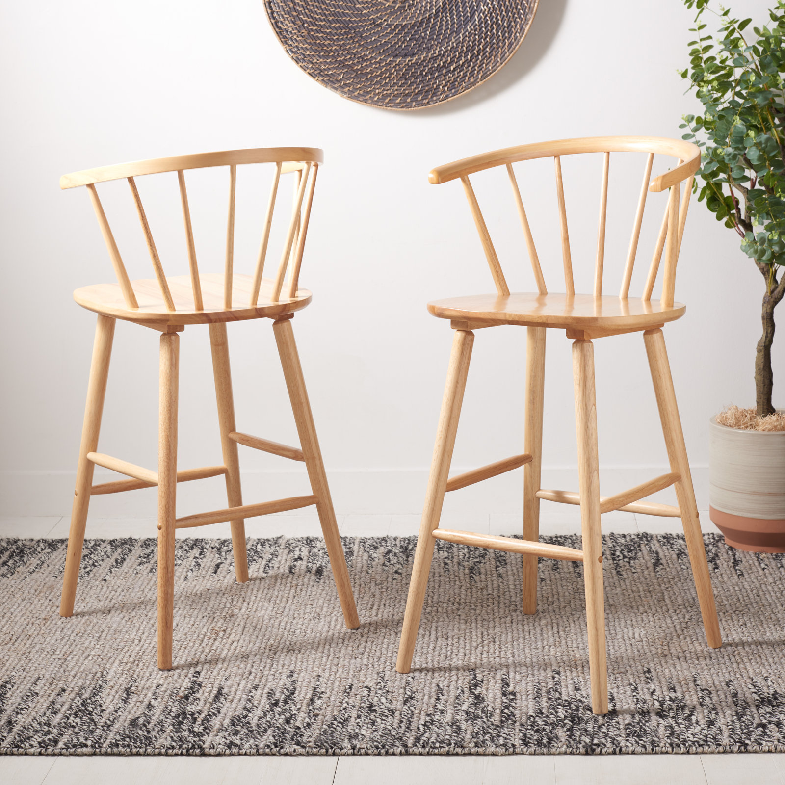 Sheffield Solid Wood Bar & Counter Stool, Natural, Bar Stool (29" Seat Height)