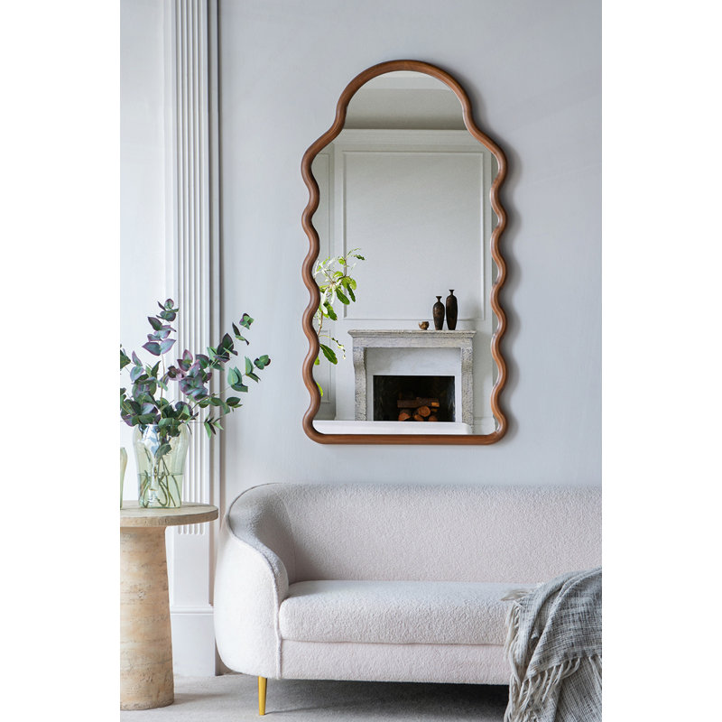 Miroir arqué en bois avec cadre unique