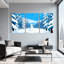 «Winter forest Snowy Forest Winter Scene with Snowman», ensemble de 3 impressions sur toile-94774834