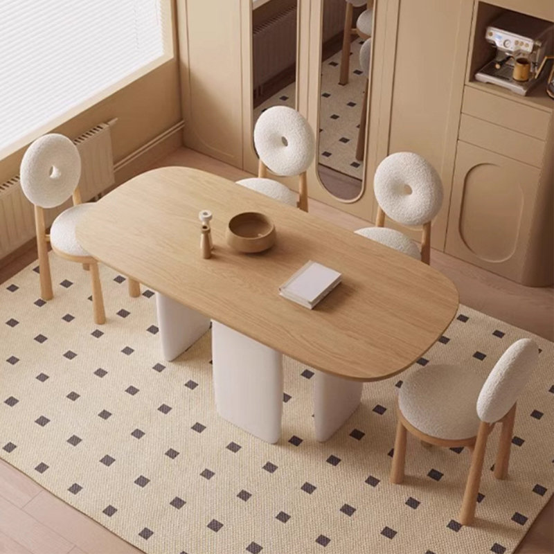 Table de salle à manger en bois de frêne, H 29,53 po x L 62,99 po x l 27,56 po